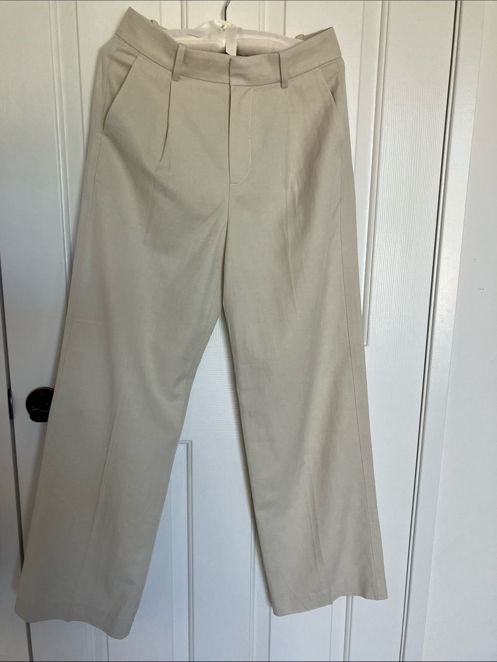 Madewell Wide-Leg Pants in Light Beige